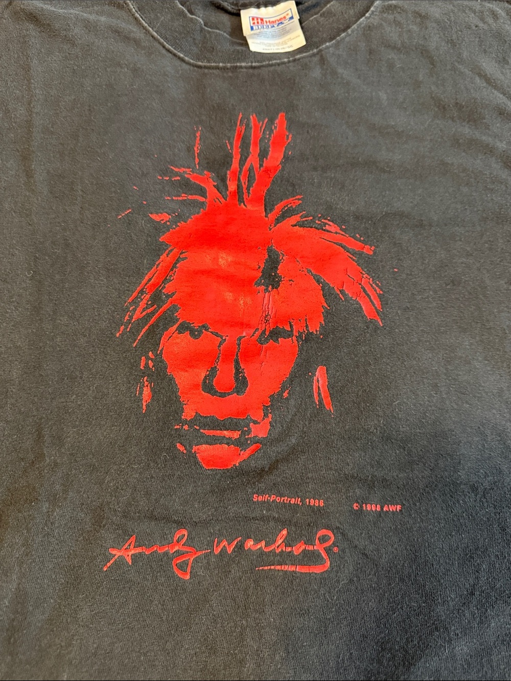 1998 RARE Andy Warhol Museum Official Gift Shop Tee -Red Self-Portrait Graphic